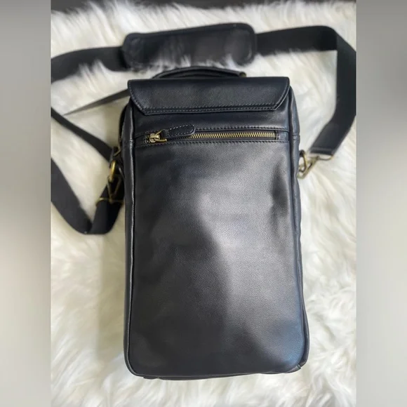 Tilvini Black Genuine Leather Insulated Wine Bag & Tumbler Set NWT - Picture 6 of 11